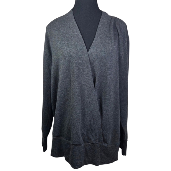 Athleta Dark Gray V-Neck Sweater Size L - Picture 2 of 5